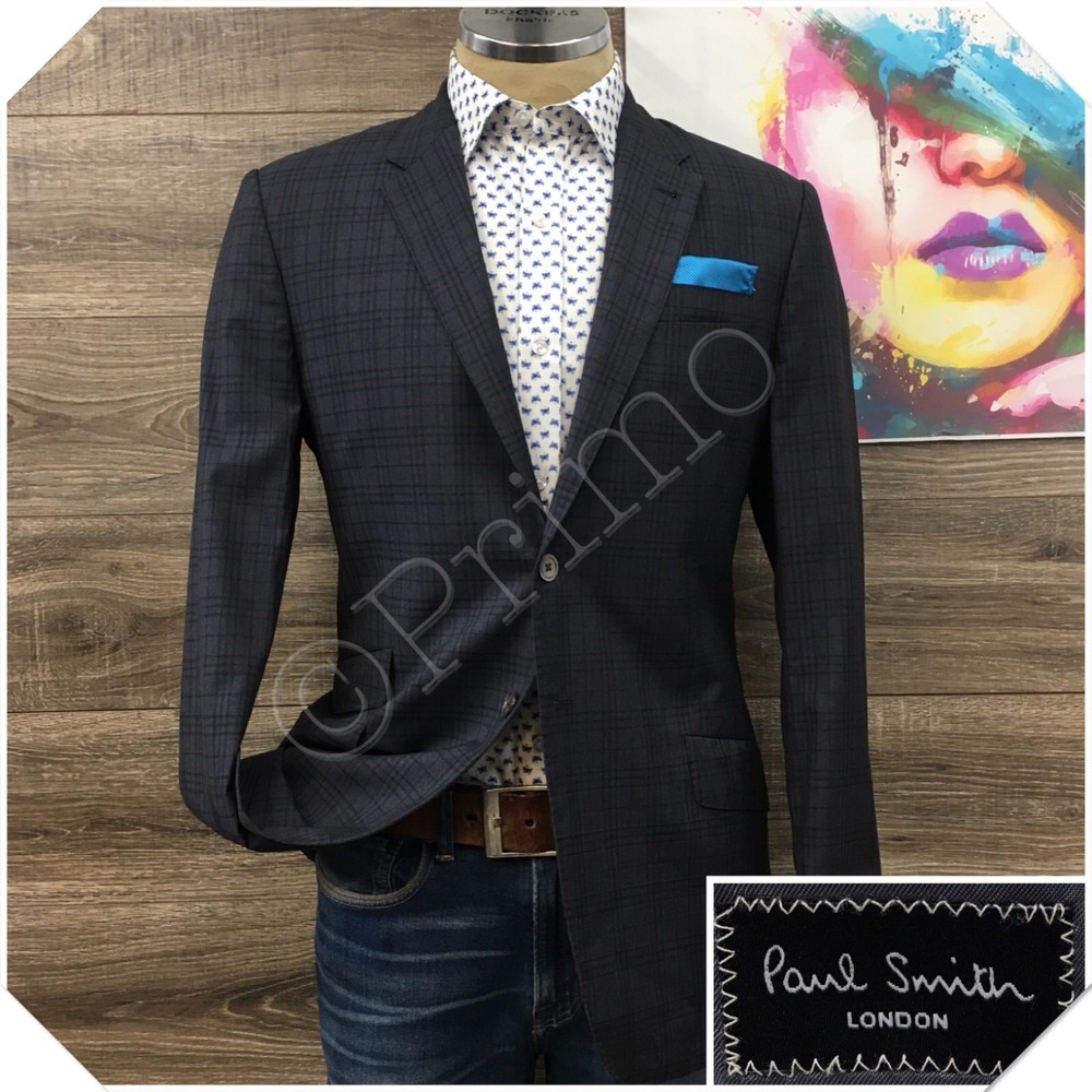 PAUL SMITH Mens Wool Blazer Sport Coat Casual Jacket Size 40L Suit (TAILORED)